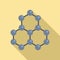 Nanotechnology molecule structure icon, flat style