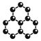 Nanotechnology molecule structure icon, simple style