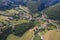 Nans-Sous-Sainte-Anne, France, August 3, 2020 - aerial vue of village in Doubs of Nans-Sous-Sainte-Anne. Close to Lison source