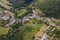 Nans-Sous-Sainte-Anne, France, August 3, 2020 - aerial vue of village in Doubs of Nans-Sous-Sainte-Anne. Close to Lison source