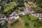 Nans-Sous-Sainte-Anne, France, August 3, 2020 - aerial vue of village in Doubs of Nans-Sous-Sainte-Anne. Close to Lison source