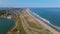 Nantasket Beach aerial view, Hull, Massachusetts, USA