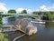 NANTES_FRANCE, 09 JUNE, 2018: Bridge of the Motte Rouge on the Erdre in Nantes