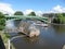 NANTES_FRANCE, 09 JUNE, 2018: Bridge of the Motte Rouge on the Erdre in Nantes
