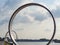 Nantes, France. Metal rings of the artist Daniel Buren along the river Loire