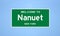 Nanuet, New York city limit sign. Town sign from the USA.