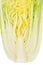 Napa cabbage half. Chinese cabbage. Cross section