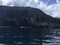 Napali Coast Mountains and Cliffs and Kalalau Beach and Valley Seen from Pacific Ocean - Kauai Island, Hawaii.