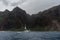 Napali Coast viewed from the boat, Kauai, Hawaii, in winter