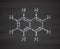 Naphthalene aromatic hydrocarbon molecule. Used as mothball ingredient