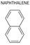 Naphthalene aromatic hydrocarbon molecule. Used as mothball ingredient. Skeletal formula.