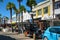 Napier, New Zealand. Historic car and historic buildings