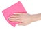 Napkin microfiber pink in hand