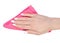 Napkin microfiber pink in hand