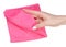 Napkin microfiber pink in hand