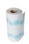 Napkin paper towel kitchen roll with blue patterns.