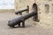 Naples castle dell`ovo cannon