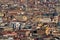 Naples, historical centre, buildings with roofs. Town Napoli in Italy, travelling in the Europe. Urban landscape with city, aerial