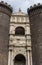 Naples, Italy - 13/06/2018: Castel-Nuovo fortress against blue sky. Italian medieval architecture.