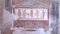 NAPLES, ITALY- JUNE, 13, 2019: painted lararium of five figures in the thermopolium of vetutius placidus at pompeii