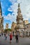 Naples, Italy - October 25, 2019: Seventeenth-century obelisk in Piazza San Domenico Maggiore