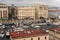 NAPLES, ITALY - OCTOBER 31, 2015: Air view of the Grand Hotel Santa Lucia and Hotel Excelsior in historical center