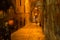 NAPLES, ITALY - OCTOBER 31, 2015: Unknown people on the one of the old shabby narrow streets in the historical part.