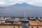 NAPLES, ITALY - OCTOBER 31, 2015: View of the volcano Vesuvius and the Gulf of Naples.