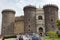 NAPLES, ITALY - SEPTEMBER, 2010: tourists visit the Castel Nuovo, residence of the medieval kings of Naples on september 21, 2010