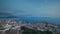 Naples, Italy. Top View Skyline Cityscape In Evening Lighting. Tyrrhenian Sea And Landscape With Volcano Mount Vesuvius