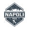 Naples Italy Travel Stamp Icon Skyline City Design Tourism.