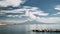 Naples, Italy. Volcano From Area Of Santa Lucia In Naples. Landscape With Mount Vesuvius And Tyrrhenian Sea In Summer