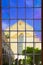 Naples - Santa Chiara Cloister and church seen through glass in lead