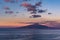 Naples and the Vesuvio volcano in a spectacular sunset