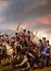 Napoleonic Wars ca 1814. Fictional Battle Depiction. Generative AI.