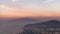 Napoli coast, Piano di Sorrento. Meta beach, Time lapse view of touristic town in Italy, vacation in Europe sea. Mountains
