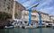 Napoli - Gru al Porticciolo di Santa Lucia dalla barca