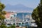 Napoli Naples and mount Vesuvius in the background at sunset in a summer day, Italy, Campania