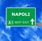 NAPOLI road sign against clear blue sky