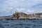 Napoli - Scogliera di Castel dell`Ovo dalla barca