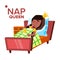 Napping Girl, Sleeping Child Vector Cartoon Character