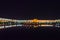 Naqsh-e Jahan Square and Bazaar entrance at night. Isfahan. Iran