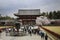 NARA, JAPAN - APRIL 02, 2019: Numerous tourists visit of Todai-ji temple in Nara, Japan