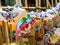 Nara, Japan - July 26, 2017: Beautiful and small prayer tables at Todai Ji Temple, are small wooden plaques used for