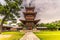 Nara - May 31, 2019: Pagoda of Yakushi-Ji, temple in Nara, Japan
