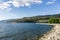 NARAMATA, CANADA - JULY 5 2020: beautiful Okanagan lake shore popular travel destination sunny summer day