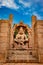 Narasimha lakshmi temple hampi antique stone art close up shot from unique angle