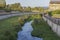 The Naraya River in Camponaraya, a town along the Camino de Santiago, Spain.