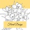 Narcissus daffodil flowers floral design card