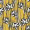 Narcissus daffodils seamless spring floral pattern.